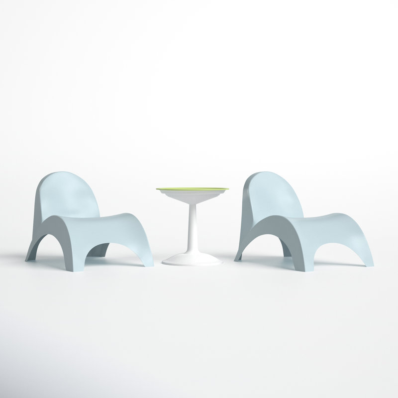 Ameswood Outdoor Chaise Lounge Set with Table, Blue/Green