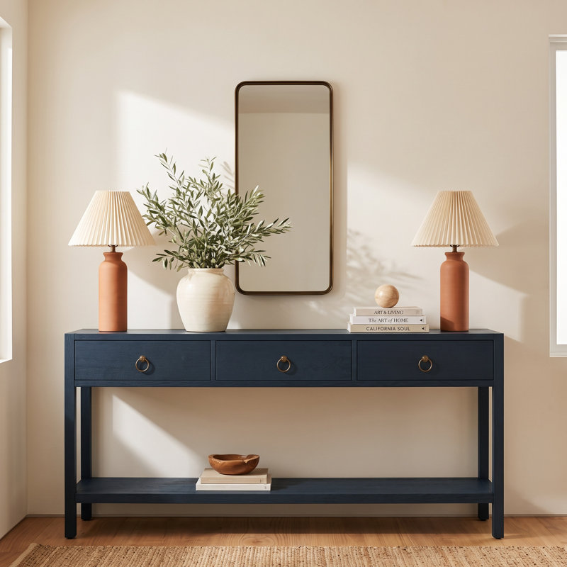 Elin 65'' Console Table, Navy Blue