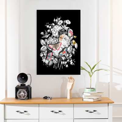 Elegant Floral Butterflies by Marja Van Den - Wrapped Canvas Print
