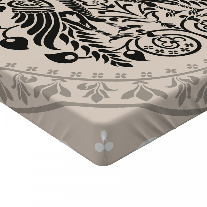 Microfiber Damask Fitted Sheet, Twin Fitted Sheet