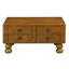 Table basse rectangulaire unie pour le salon, table basse de 40 pouces à 4 tiroirs, table de thé avec centre de table et pieds décoratifs à rivets. Assemblage facile-333928754