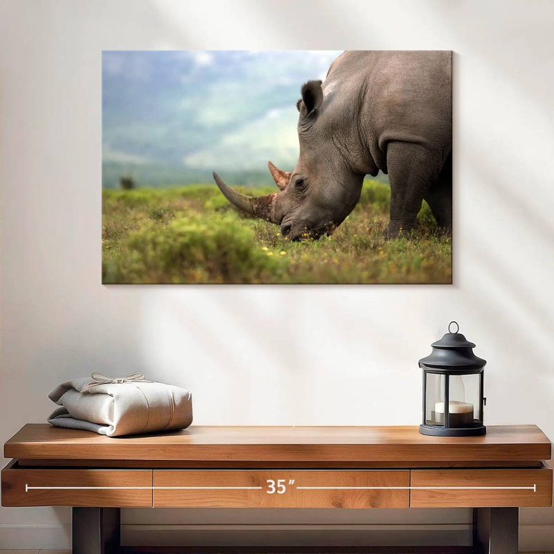 Rhinocéros en voie de disparition Brampt, H 16 po x l 24 po