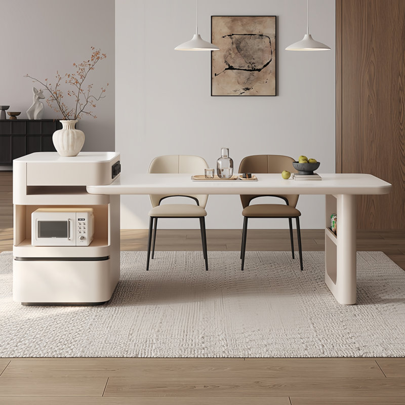 Simple Cream Style Off-white Dining Table