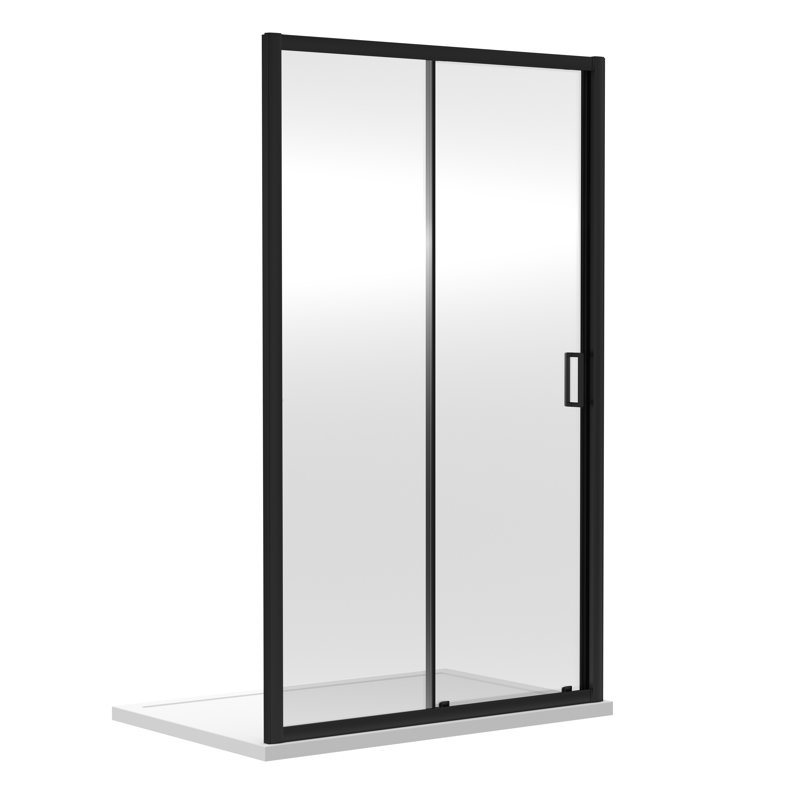 Rene 1850mm H Single Added Framed Shower Door with Clear Glass, 185cm H x 119cm W x 4.4cm D
