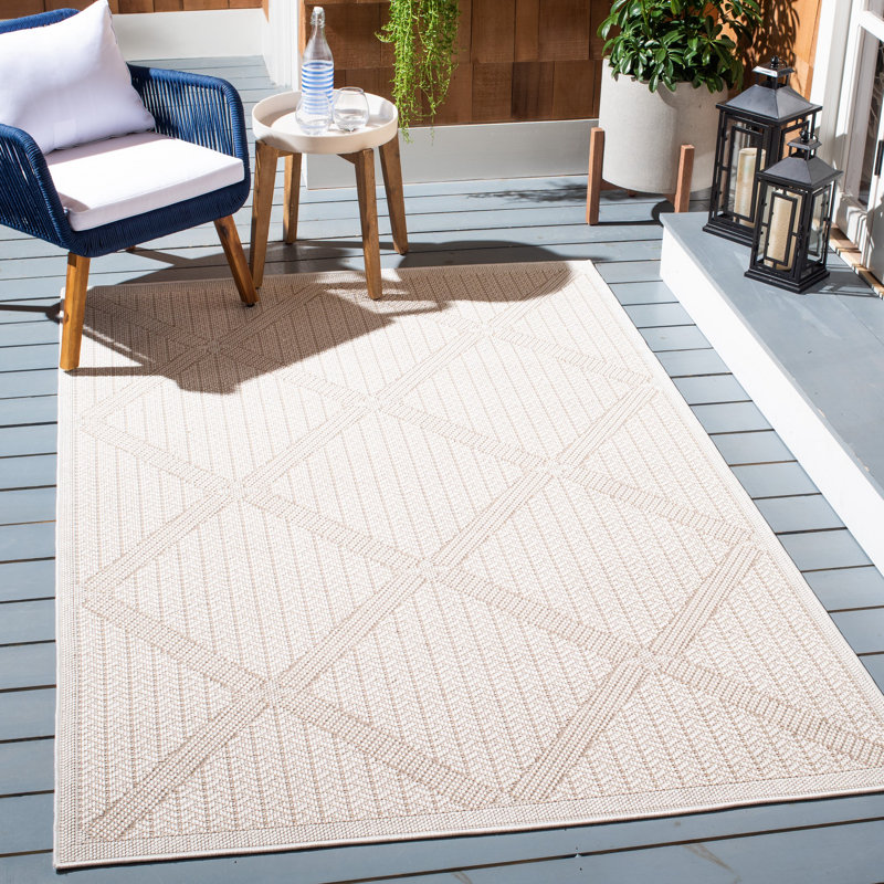 Tapis d'intérieur / extérieur à motif géométrique Kircher Performance, Rectangle 4 pi x 6 pi