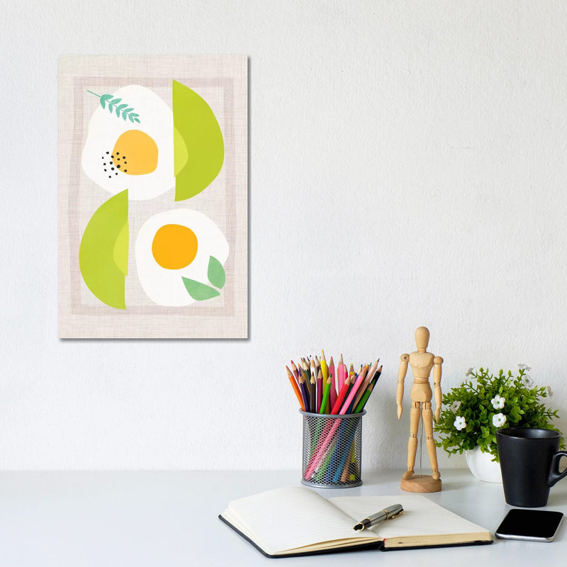 Avocado And Eggs by Modern Tropical - Wrapped Canvas Painting, 20.32 cm H x 30.48 cm W