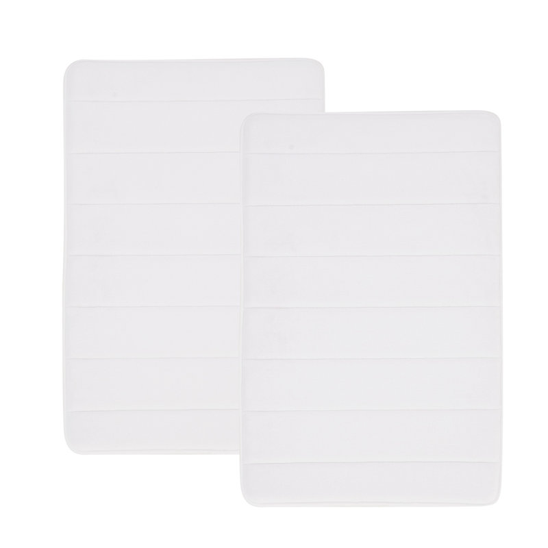 Gray Memory Foam 20" x 32" Machine-Washable Bath Mat Set
