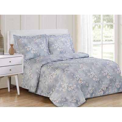 Ensemble de housse de couette 100% satin de coton French French Orchid