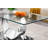 Luxury Glass Coffee Table, 47.25" Sofa Coffee Table with Moon-Shape Stainless Steel Frame and Clear Glass Top, Modern Rectangular Cocktail Table for Living Room-1906428811