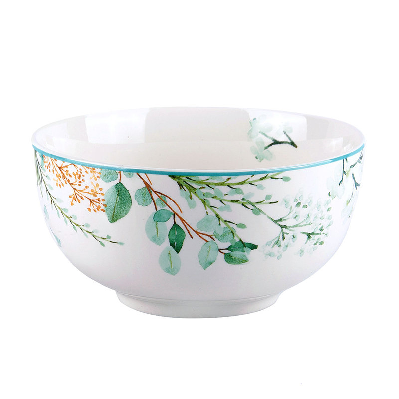 Mint Leaves Bone China Cereal Bowl