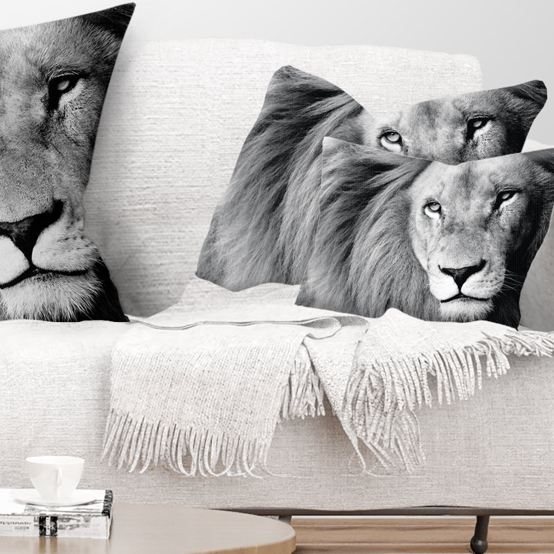 Coussin lombaire pour tête de lion animal