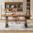 Philipe 63'' Executive Computer Desk with Faux Marble Top and Stylish Metal Legs-159085924
