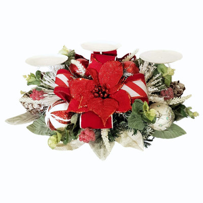 Candélabre givré rouge