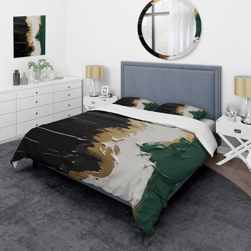 Ensemble de housse de couette Golden Golden, Housse de couette pour lit simple + 1 taie décora