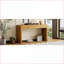 Console Farmhouse rustique avec pieds en bois d'hévéa - rangement à 2 tiroirs, durable pour le salon-260628964
