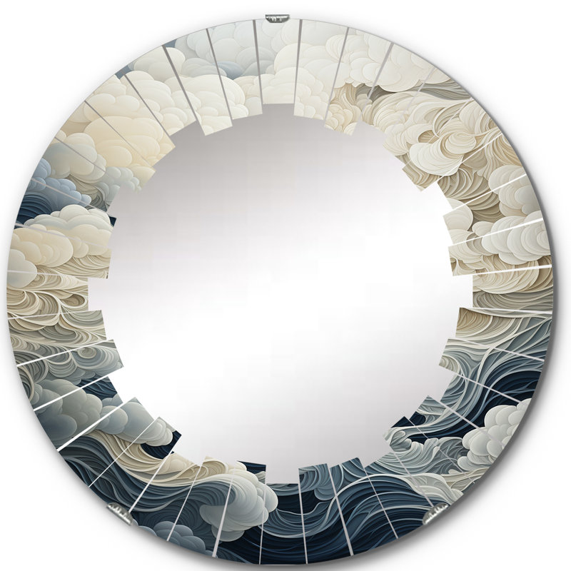 Kacem - Miroir mural nuage rond, 24 po x 24 po