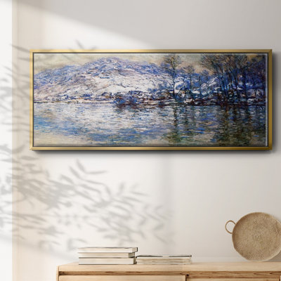 The Seine at Port Villez, Snow Effect, 1885 - Framed Canvas