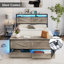 Structure de lit avec repose-pieds avec rangement et 2 tiroirs-114396328-114396329