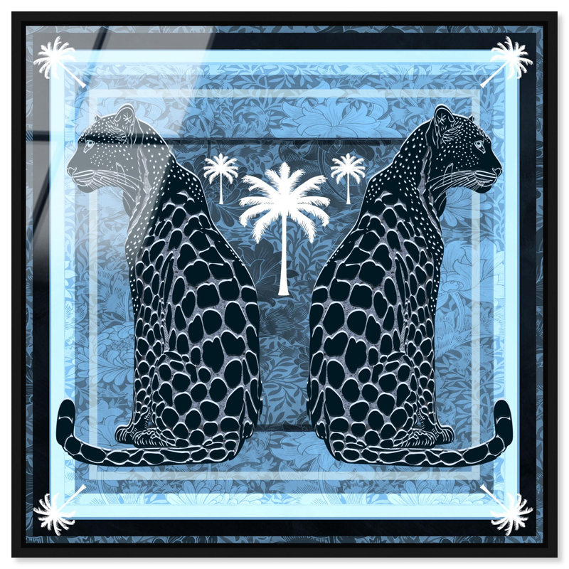 Casablanca Leopardo Reverse Print Glam Jungle by Oliver Gal, Black Frame,, 17"H x 17"W, Black Frame