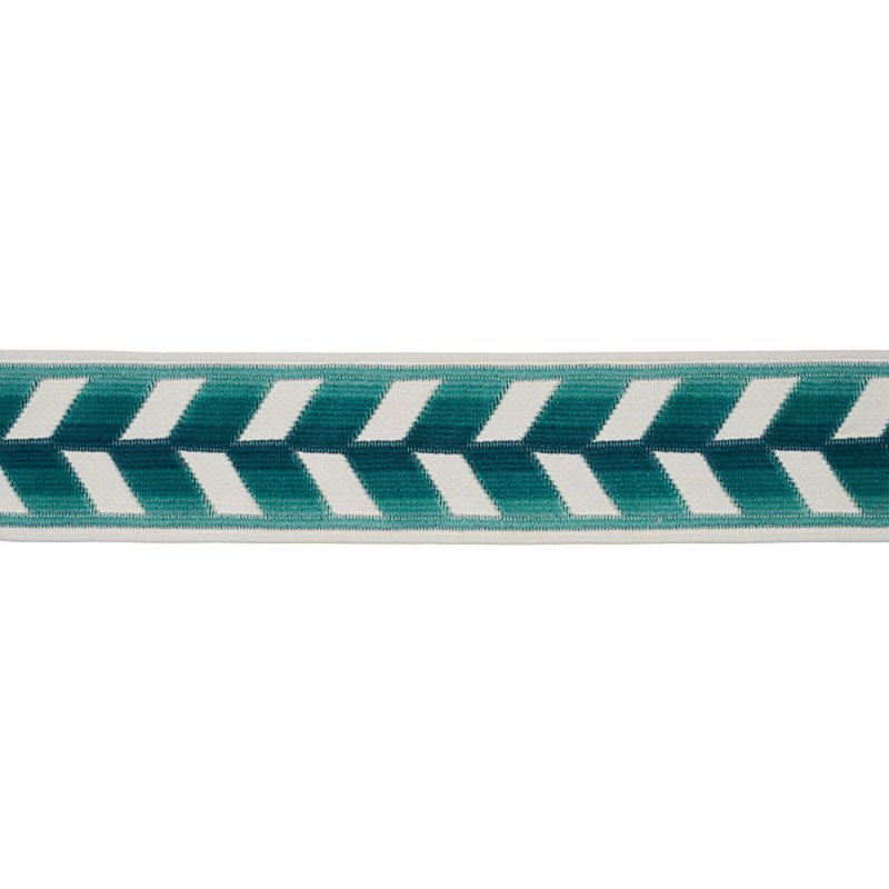 Ruban de velours à chevrons, Paon