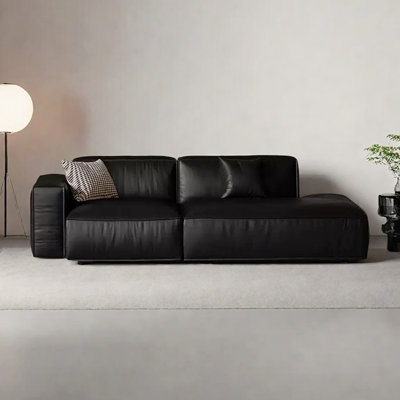 Simple Living Room Faux Leather Chaise Lounge