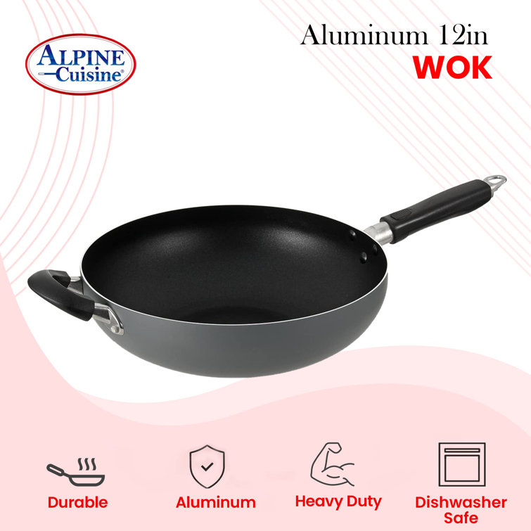 Alpine Cuisine 10 Inch Nonstick Saute Fry Pan Gray with Ergonomic Handle &  Aluminum Cooking Pan, Ideal for Family, Durable & Evenly Heated