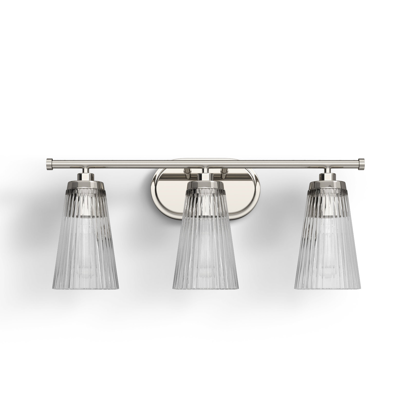 Jeanie Dimmable Vanity Light, 10" H x 22" W x 22" D, Nickel, 3 Lights