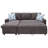 Dark Brown Microfiber 2-Piece Reversible Sleeper Sectional Sofa with Storage-2104766854