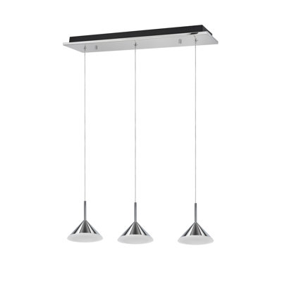 Luminaire suspendu conique 3 lumières pour îlot de cuisine Hounslow