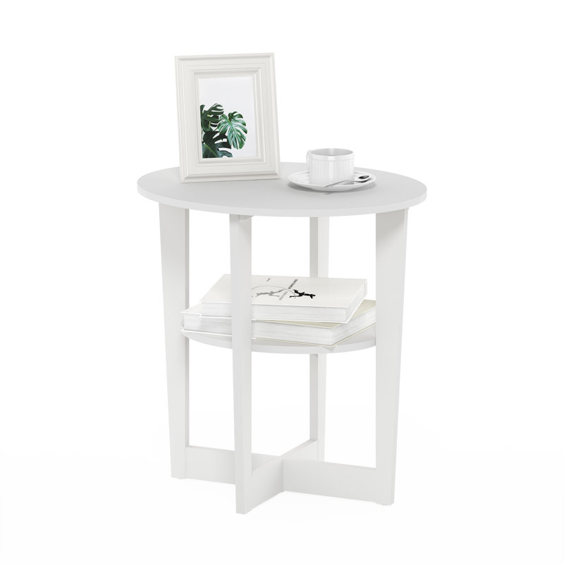 Table de bout avec rangement Lansing, Blanc