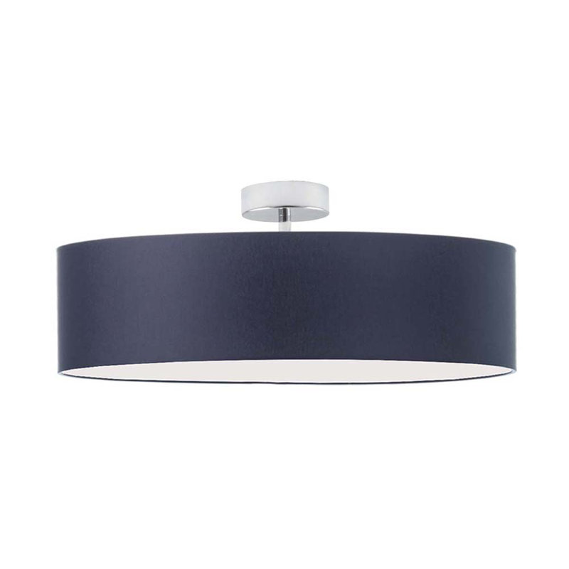 Audriona Semi Flush Mount, Chrome, 35cm H x 60cm W x 60cm D, Navy Blue
