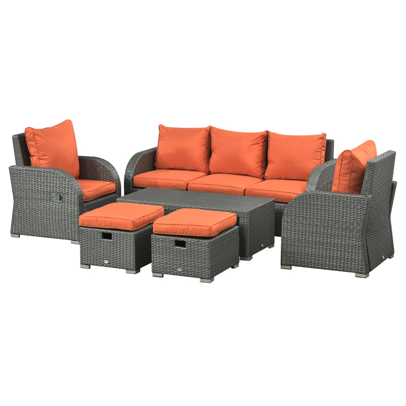 Ensemble de canapé modulaire en rotin 3 pièces Deerfin