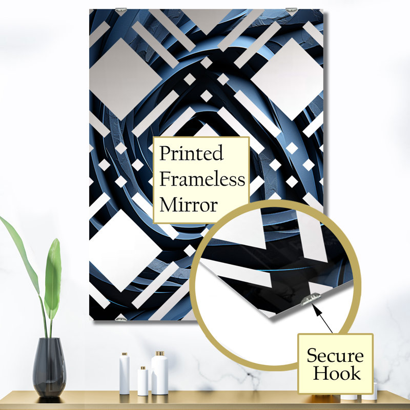 Miroir mural Whigham - Spirales abstraites MIR137980, 40 po x 30 po