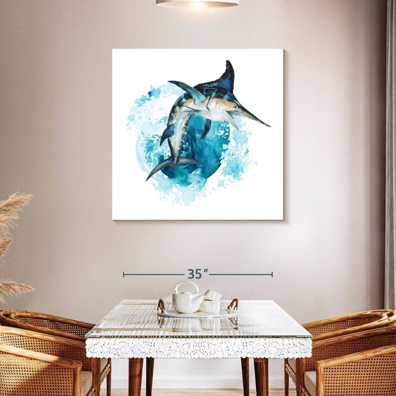 Éclaboussure de marlin bleu Brampt, H 39 po x l 39 po