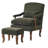 Upholstered Accent Chair with Ottoman and Wood Turned Legs-612469075