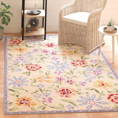 Tapis floral en laine crocheté à la main Papillon