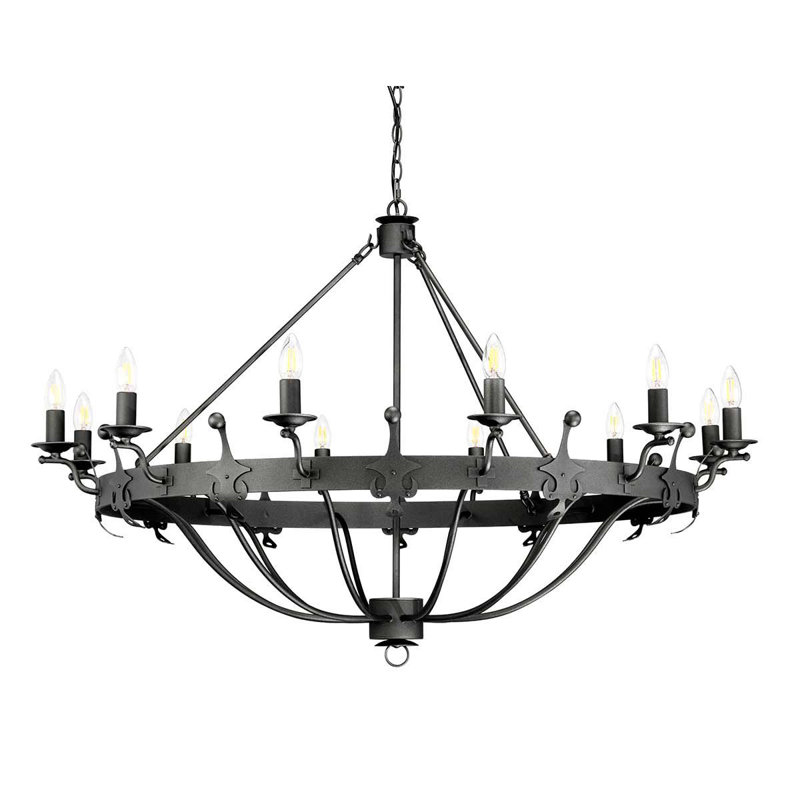 Augill 12 - Light Waggon Wheel Chandelier