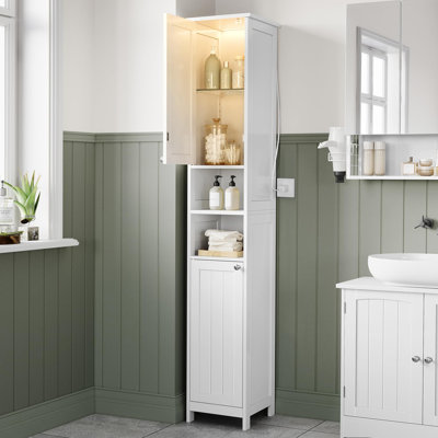 Tall Bathroom Cabinet with Lights