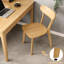 Ensemble de 2 chaises de salle à manger 100% bois massif de style Mid-Century avec dossier incurvé, chaise de cuisine avec patins réglables pour la salle à manger, la cuisine, le salon, le bureau, la couleur du bois naturel-1949400505