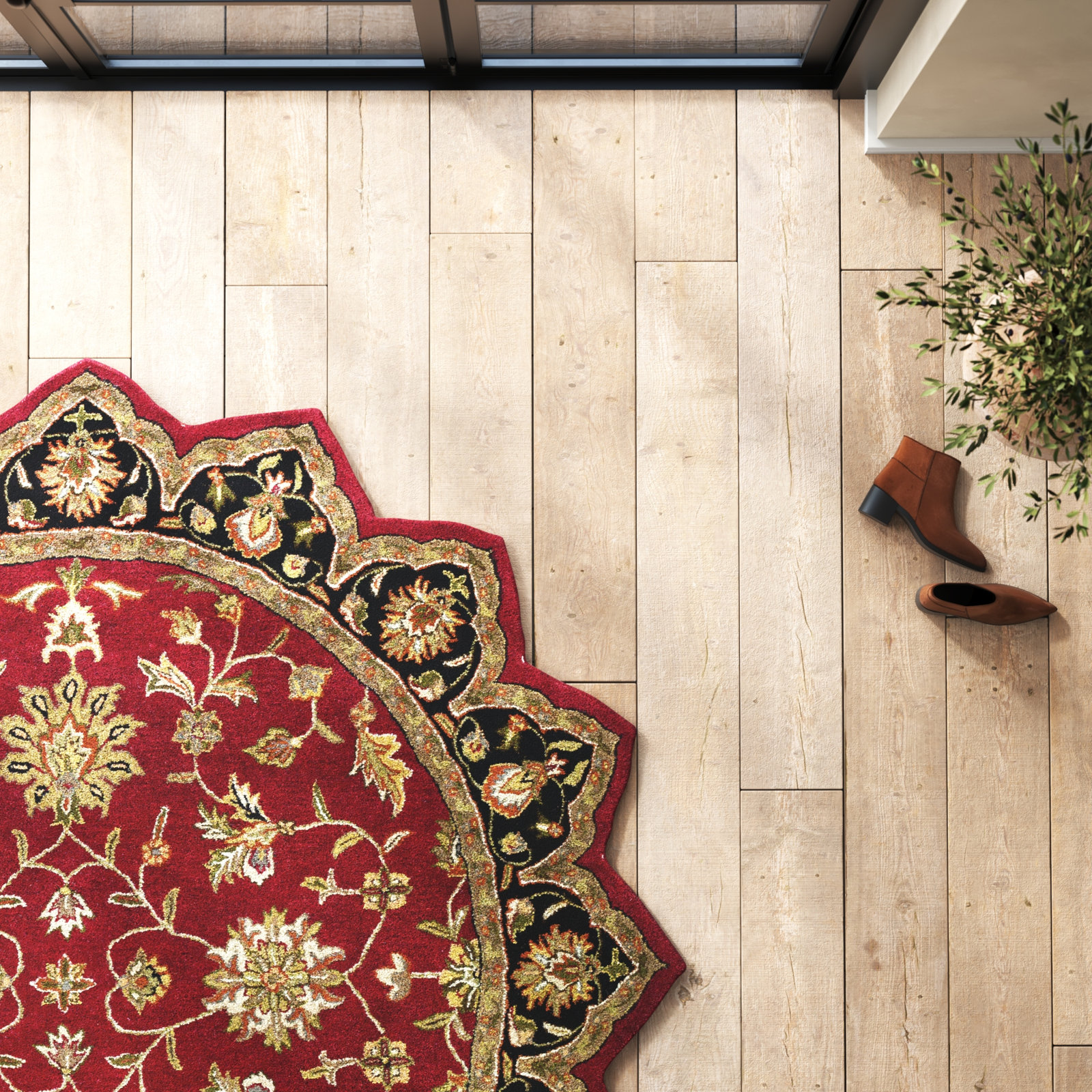 Byler Handmade Wool Rug, Novelty 8' x 8'