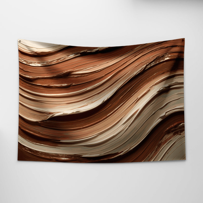 Tapisserie murale horizontale rayée crème argile, 68 po x 80 po