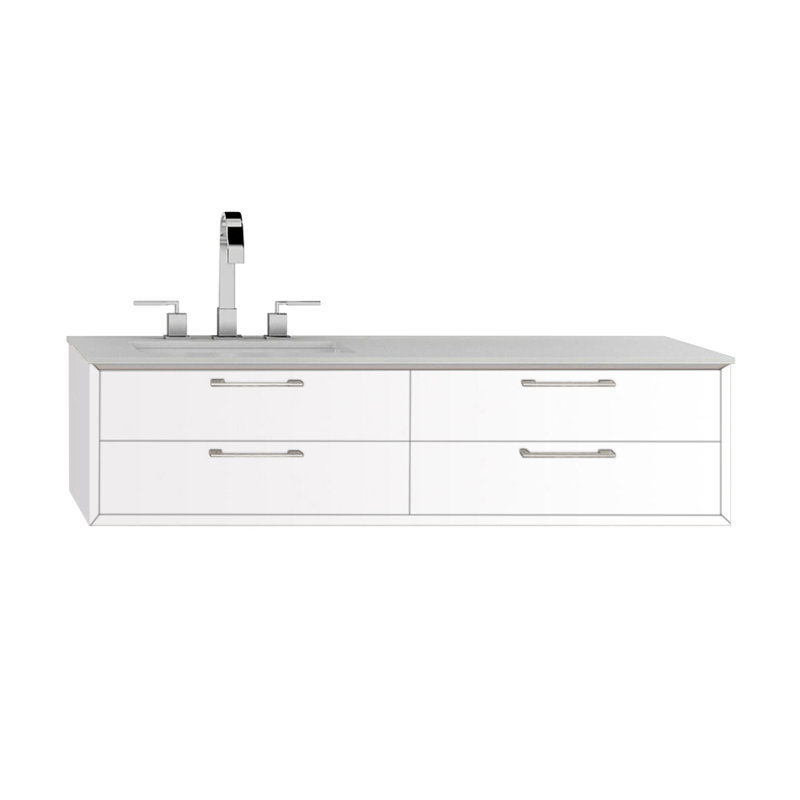 Gemelli 47.75'' W Single Bathroom Vanity Base, Matte White