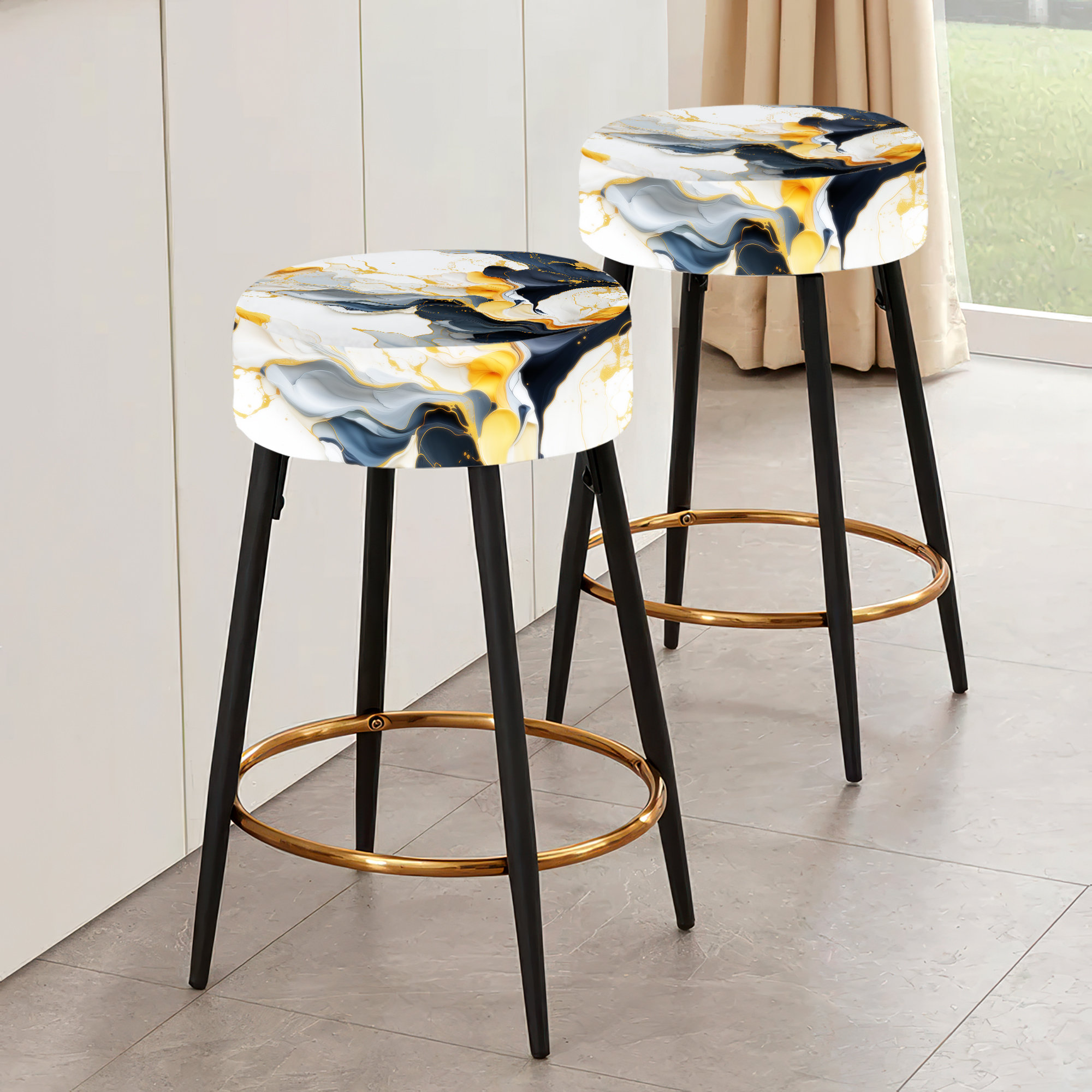 Design Art Gold And Black Bohemian Flair Marble Fusion Marble