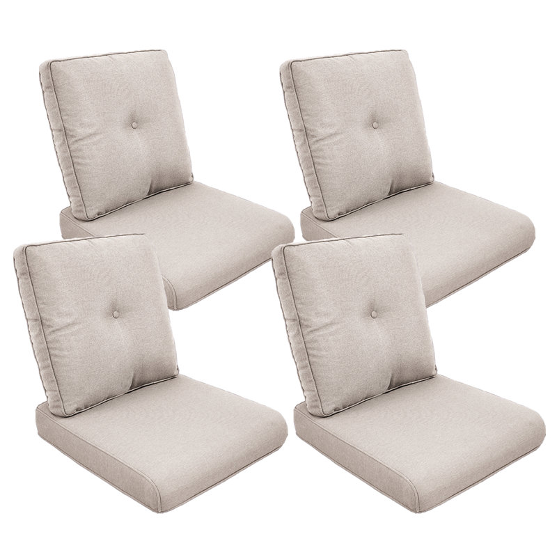 Coussin de siège / dossier d'extérieur Schutt, Beige, 4 coussins de siège / dossier