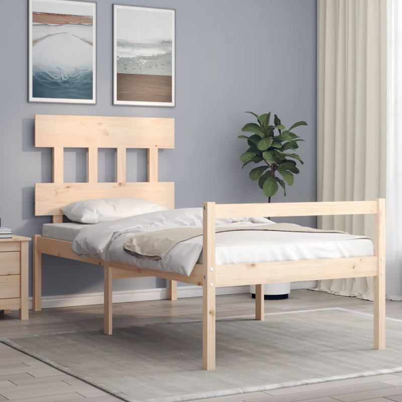 Conorich Solid Wood Bed, European Single (90 x 200cm), Brown