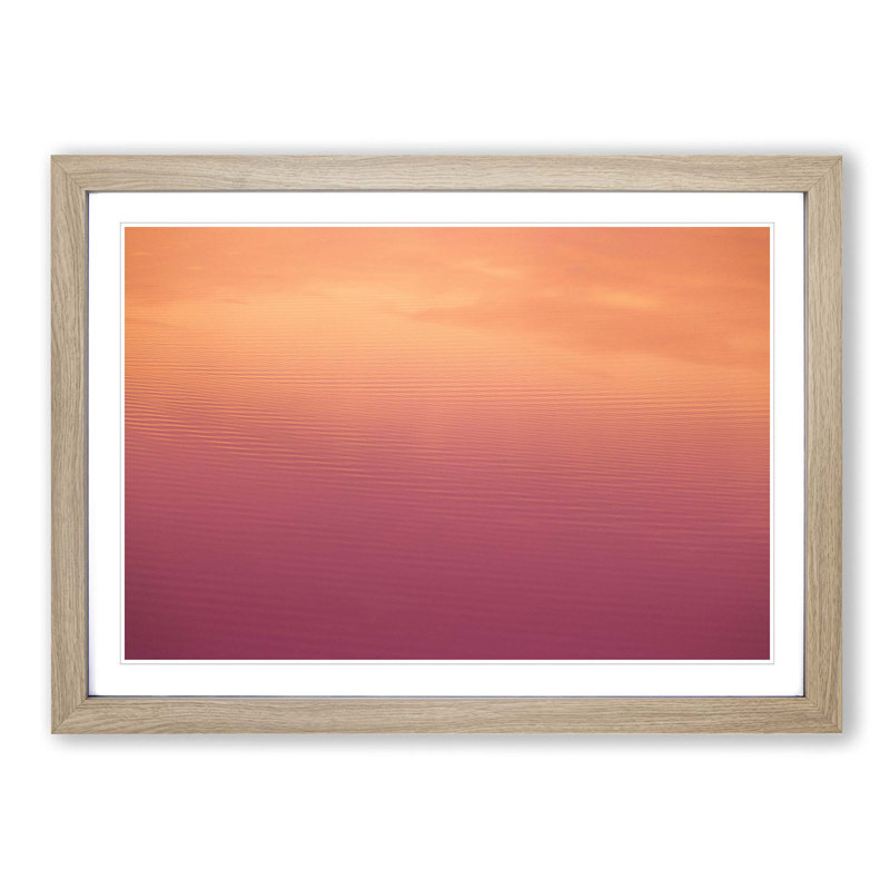 Peach Seascape - Picture Frame Photograph Print, 48cm H x 65cm W x 2cm D, Oak Framed