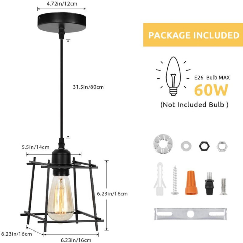 Luminaire suspendu géométrique simple à 1 lumière