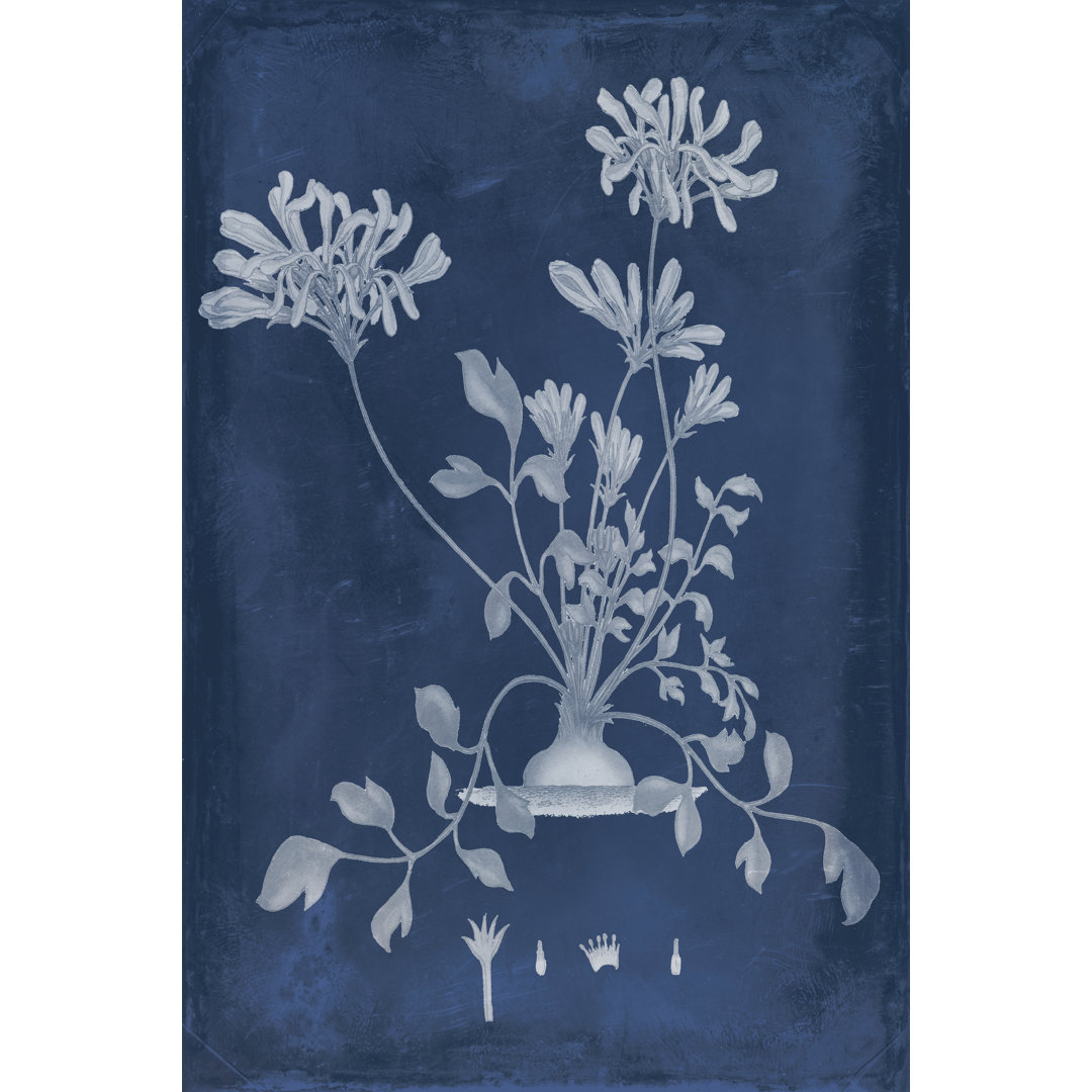 Leinwandbild Botanisch in Indigo II