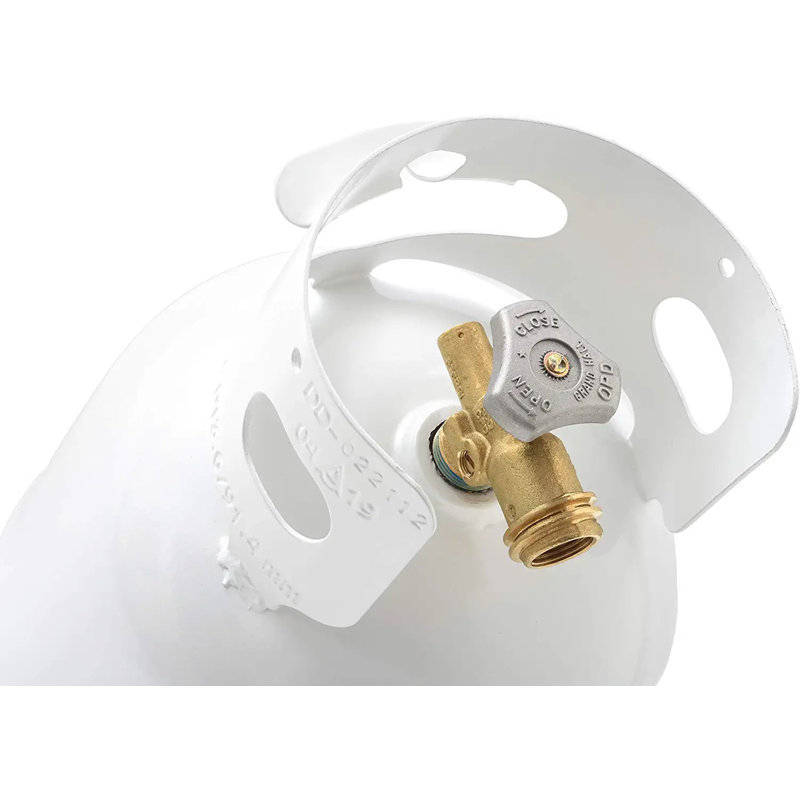 White 10 Pound Steel Propane Tank with OPD Valve