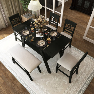 6-Piece Wood Top Counter Height Dining Table Set